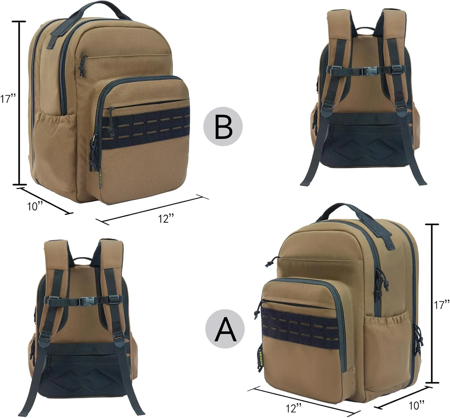 VEAGIA Range Backpack Pistol Range Bag For Handguns And Ammo Gun Cases Pistol Bags With Lockable Explosion-Proof Zippers