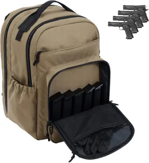 VEAGIA Range Backpack Pistol Range Bag For Handguns And Ammo Gun Cases Pistol Bags With Lockable Explosion-Proof Zippers