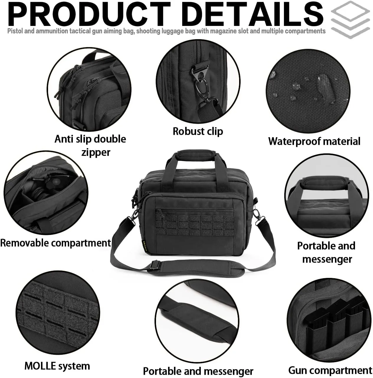 VEAGIA Range Bag Pistol Case Gun Range Bags For Handguns And Ammo Gun Case 3 Branch Pistol Soft Carrying Bags