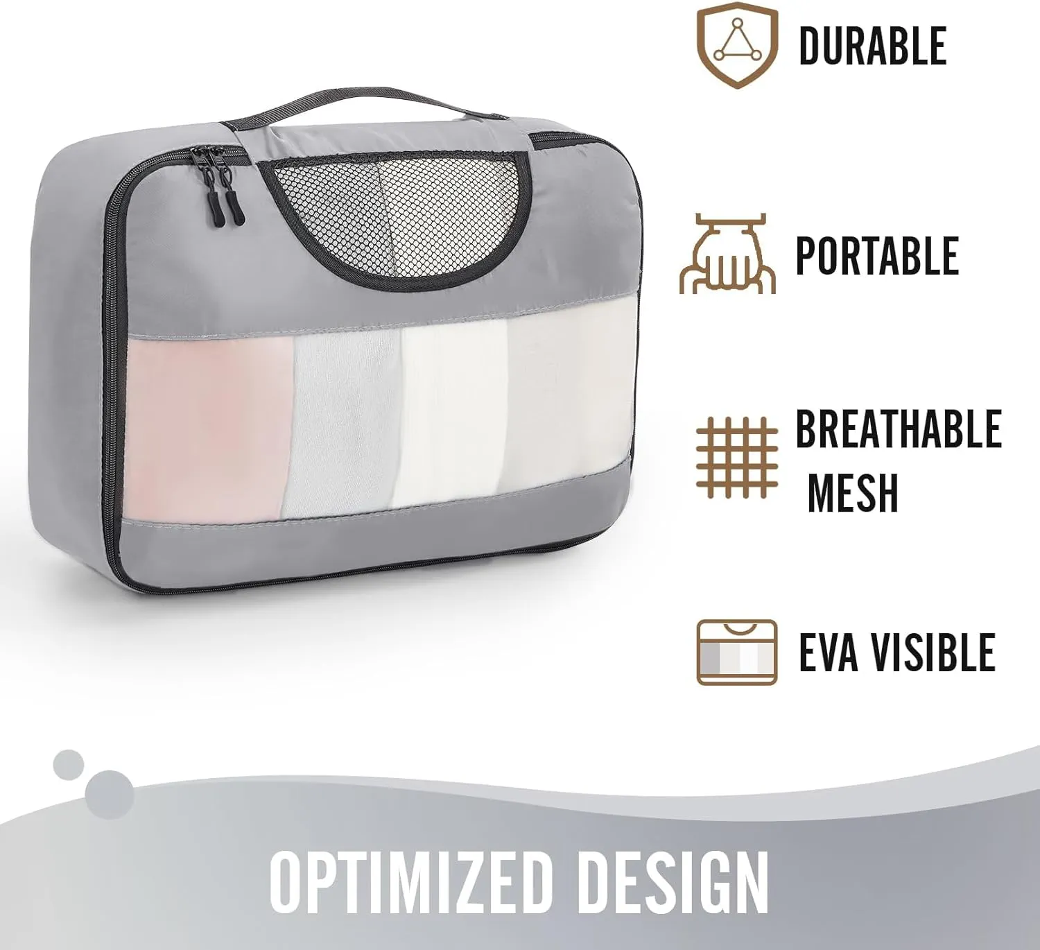 Veken 6 Set Packing Cubes for Travel Essentials, Suitcase Organizer Bags Set for Luggage, Road Trip Travel Accessories in 4 Sizes (Extra Large, Large, Medium, Small)