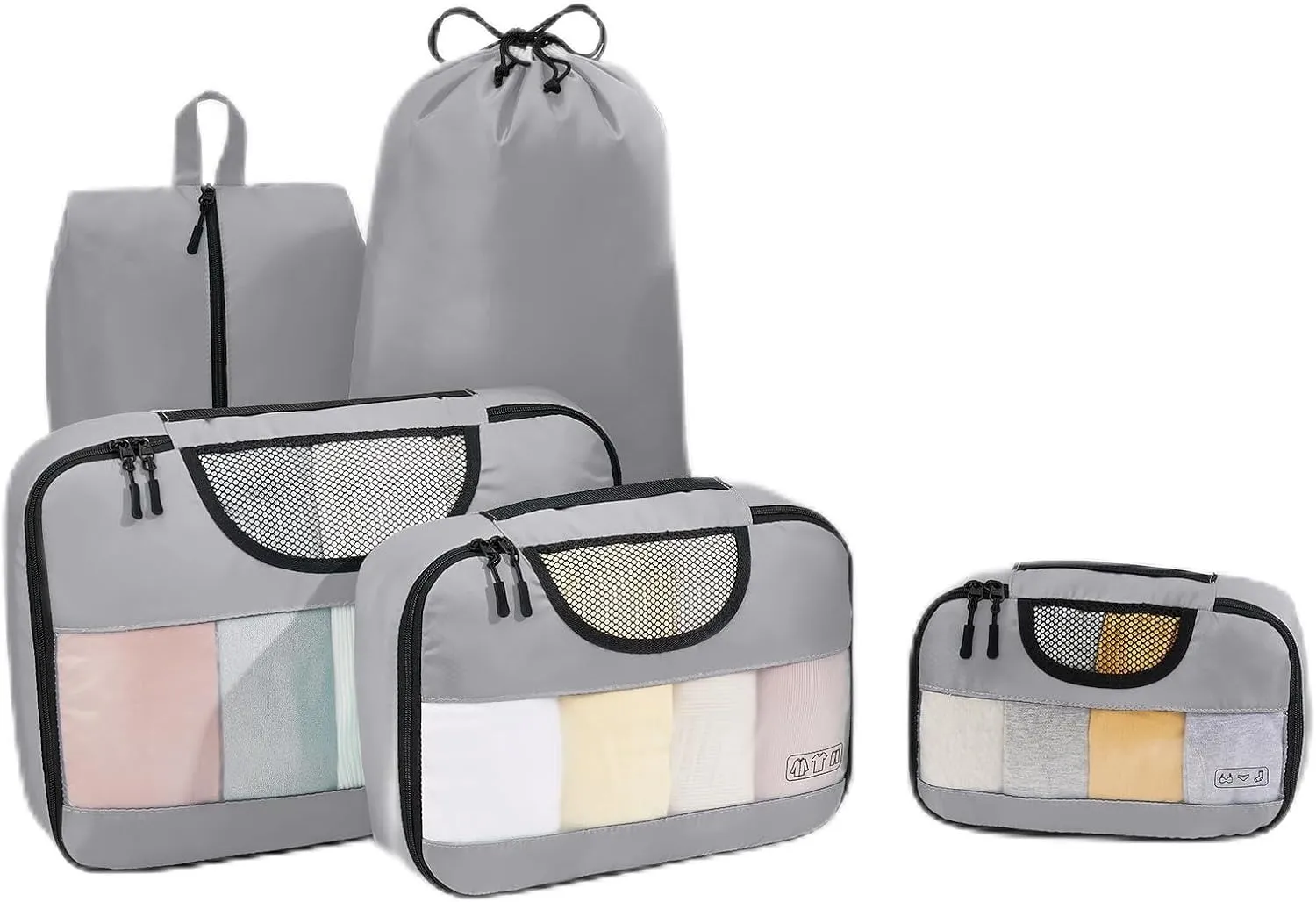 Veken 6 Set Packing Cubes for Travel Essentials, Suitcase Organizer Bags Set for Luggage, Road Trip Travel Accessories in 4 Sizes (Extra Large, Large, Medium, Small)