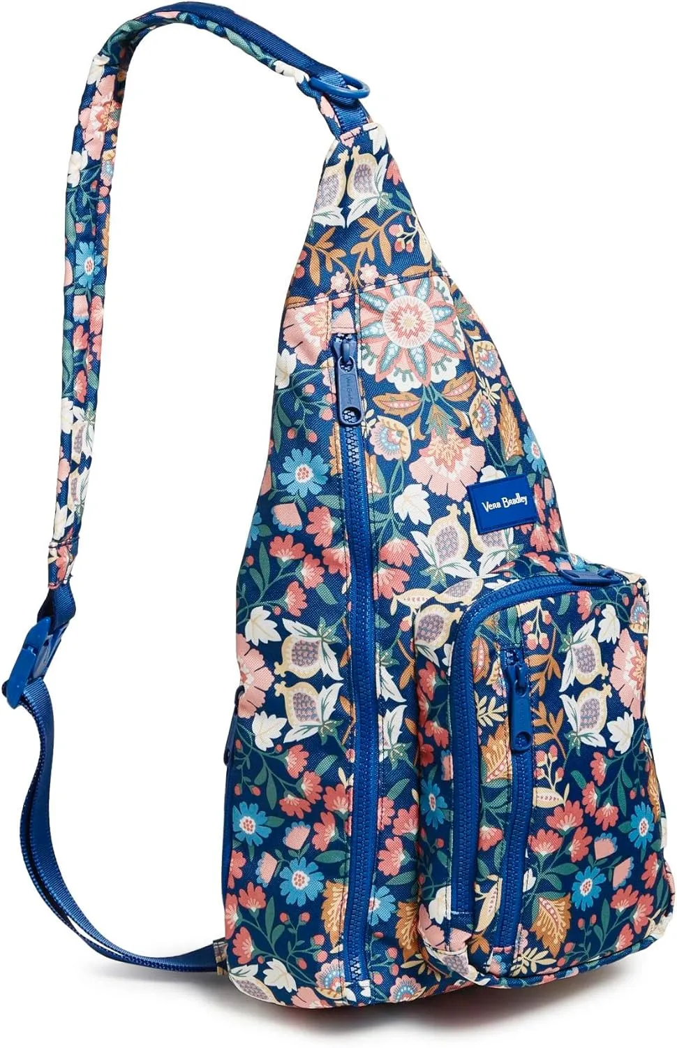 Vera Bradley Women's Recycled Lighten Up Reactive Sling Backpack, Enchanted Mandala Blue, One Size