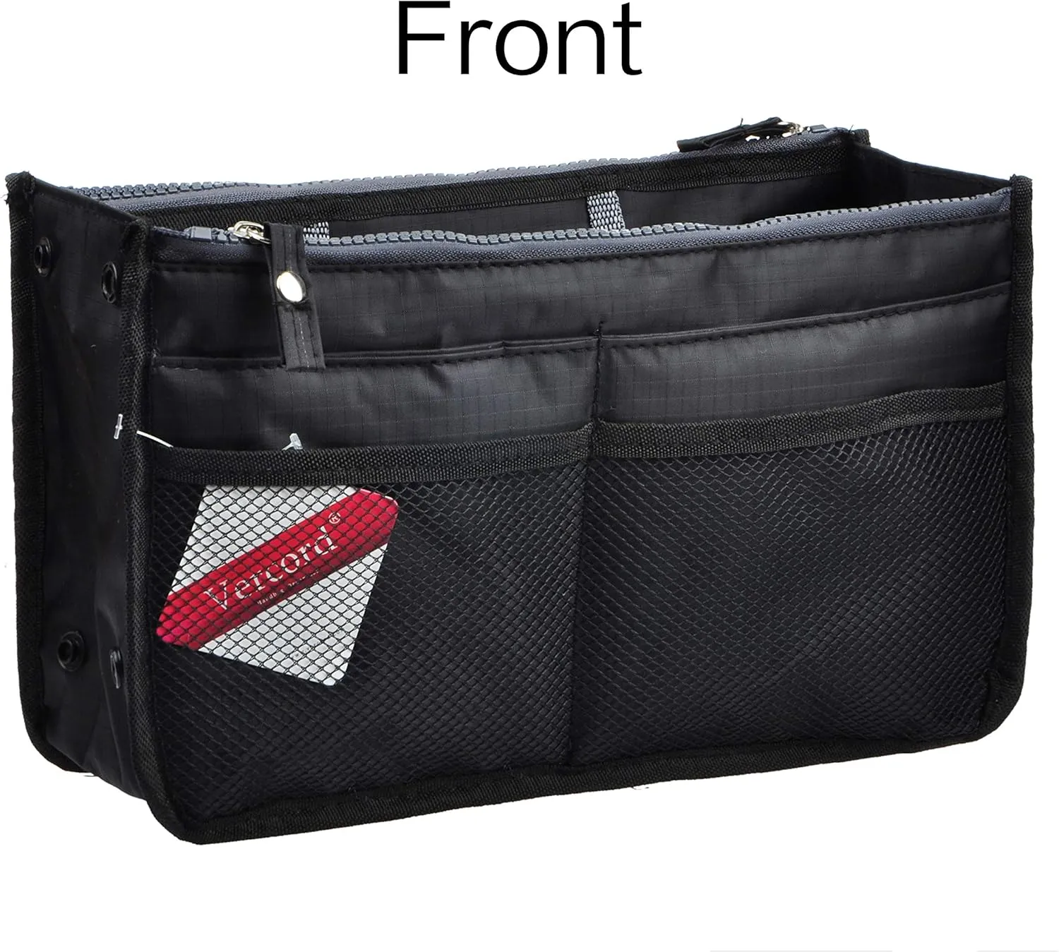 Vercord Updated Purse Handbag Organizer Insert Liner Bag in Bag 13 Pockets Black Medium