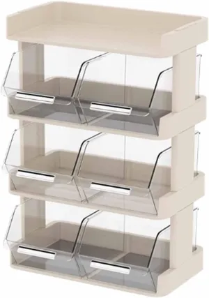 Vertical Tea Bag Box Caddy for Tea Bags, Tea Bag Organizer Office Bar Desktop Tea Bag Coffee Capsule Storage Rack Multilayer Countertop Organizer Cream (4 Layer 30x17x42.5cm)