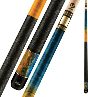 Viking B3421 2 Piece 58” Pool Cue Stick, Ocean Blue and Yellow Sunflower, 19oz, Made in The USA, Billiard Cue Stick, Bar or House Use for Men and Women