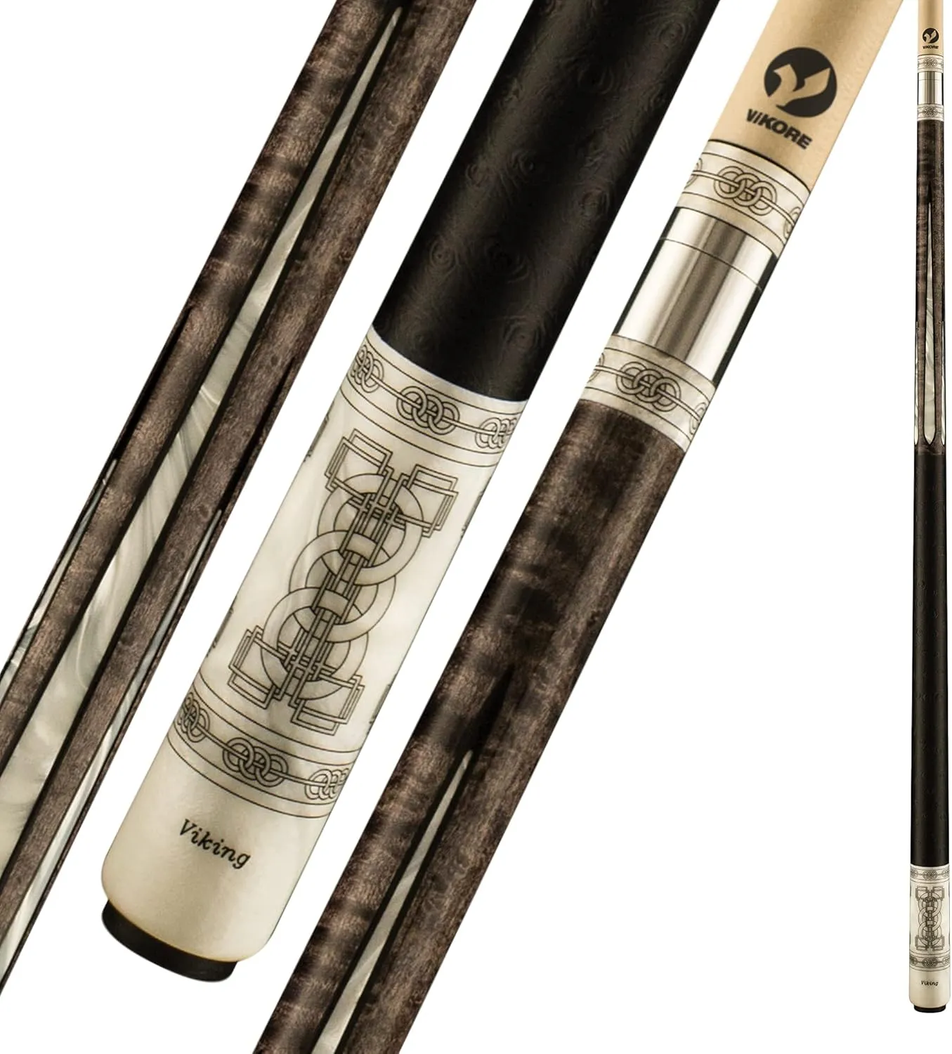 Viking B9401 2 Piece 58” Pool Cue Stick, Smoke Stain, 19oz, Made in The USA, Billiard Cue Stick, Bar or House Use for Men and Women