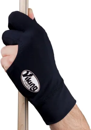 Viking Billiard Right Handed Pool Cue Glove for Women and Men Black Lycra and Moroccan Leather Size Small/Medium
