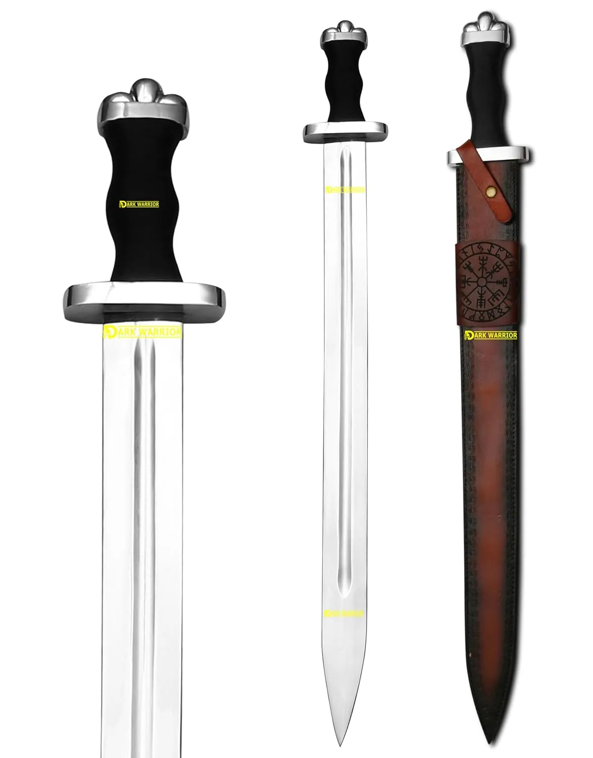 Vikings-Valhalla Viking Sword with Genuine Leather Sheath - Hand-Forged from 5160 Steel - Authentic Medieval Sword Conan The Barbarian, Atlantean Sword, Hunting Sword, Medieval Crusader Sword