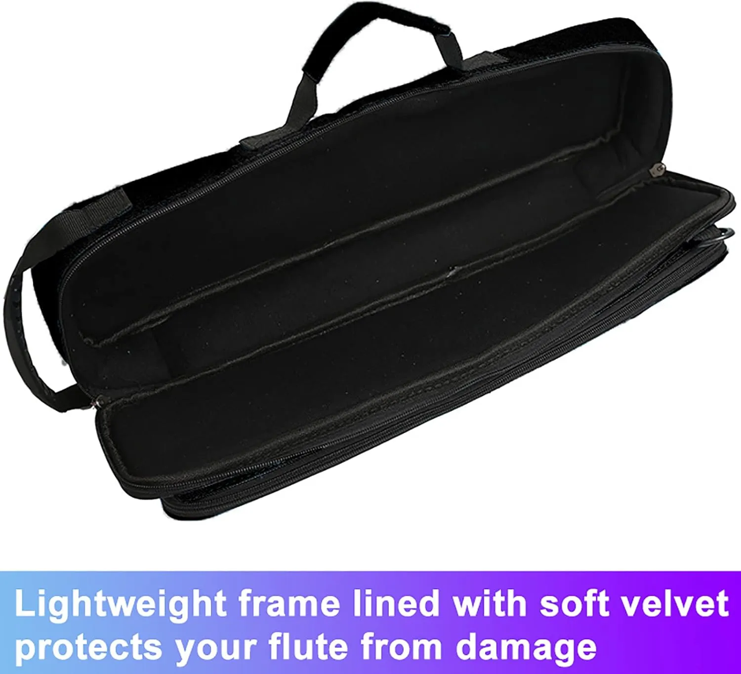 Vilihkc 17 Hole Flute Case Oxford Cloth Carrying Case Bag Flute Accessories,Waterproof Wear Resistant Flute Carrying Bag with Adjustable Shoulder Strap(17 "X4 "X2.4")