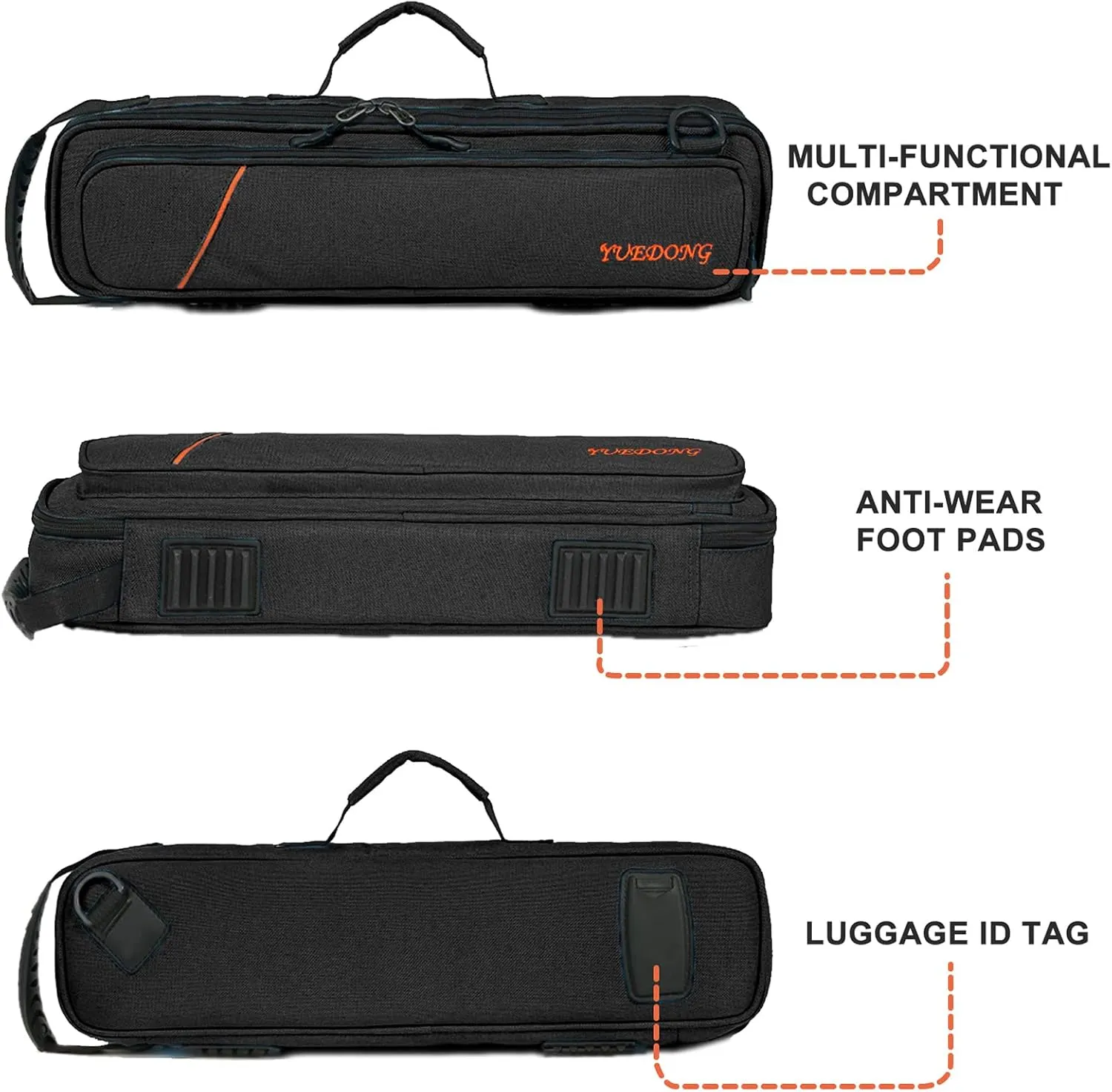 Vilihkc 17 Hole Flute Case Oxford Cloth Carrying Case Bag Flute Accessories,Waterproof Wear Resistant Flute Carrying Bag with Adjustable Shoulder Strap(17 "X4 "X2.4")