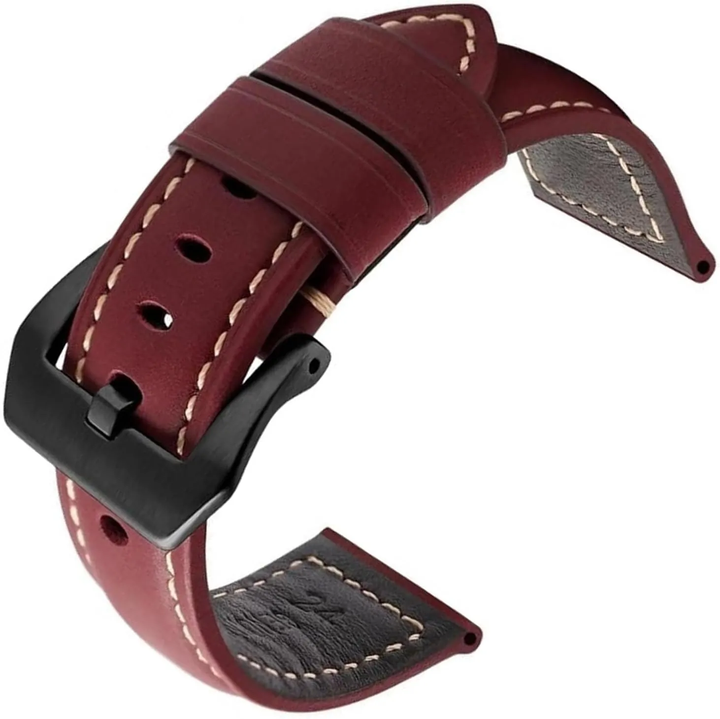 Vintage Genuine Leather Watchbands for Men Cowhide Watch Strap with Stainless Steel Buckle Watch Accessories Band