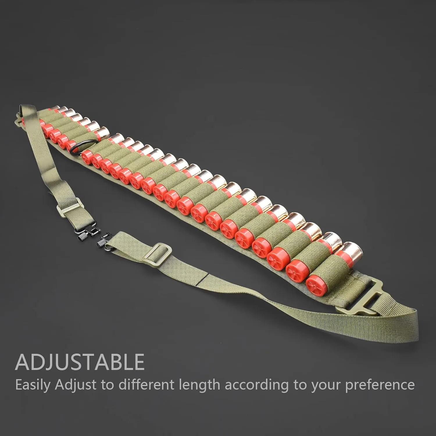 Viriber Tactical Heavy Duty Shotgun Straps 15/25 Round Ammunition Bandolier Belt 20GA and 12 GA Nylon