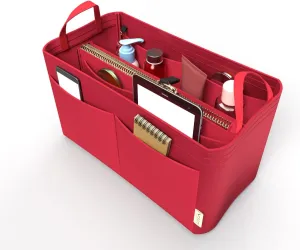 VJOY Purse Organizer Insert Handbag Tote Felt Organizer Bag in Bag Shaper Fit Neverfull Speedy Graceful MM GM (Large, RED)