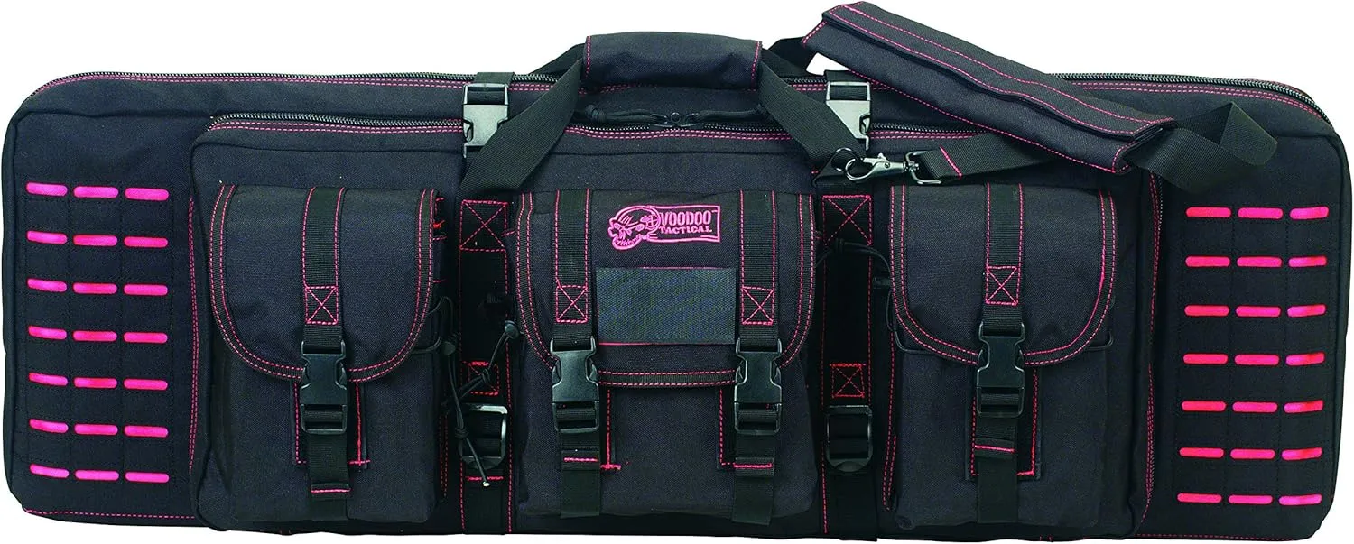 VooDoo Tactical 15-7617088000 36" PADDED WEAPONS CASE WITH DIE CUT MOLLE (BLACK WITH PINK)