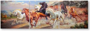 Wall26-3 Panel Canvas Wall Art- Running Horse in Desert -Giclee Painting Wall Bedroom Living Room Home Decoration - 24"24"x3 Panels
