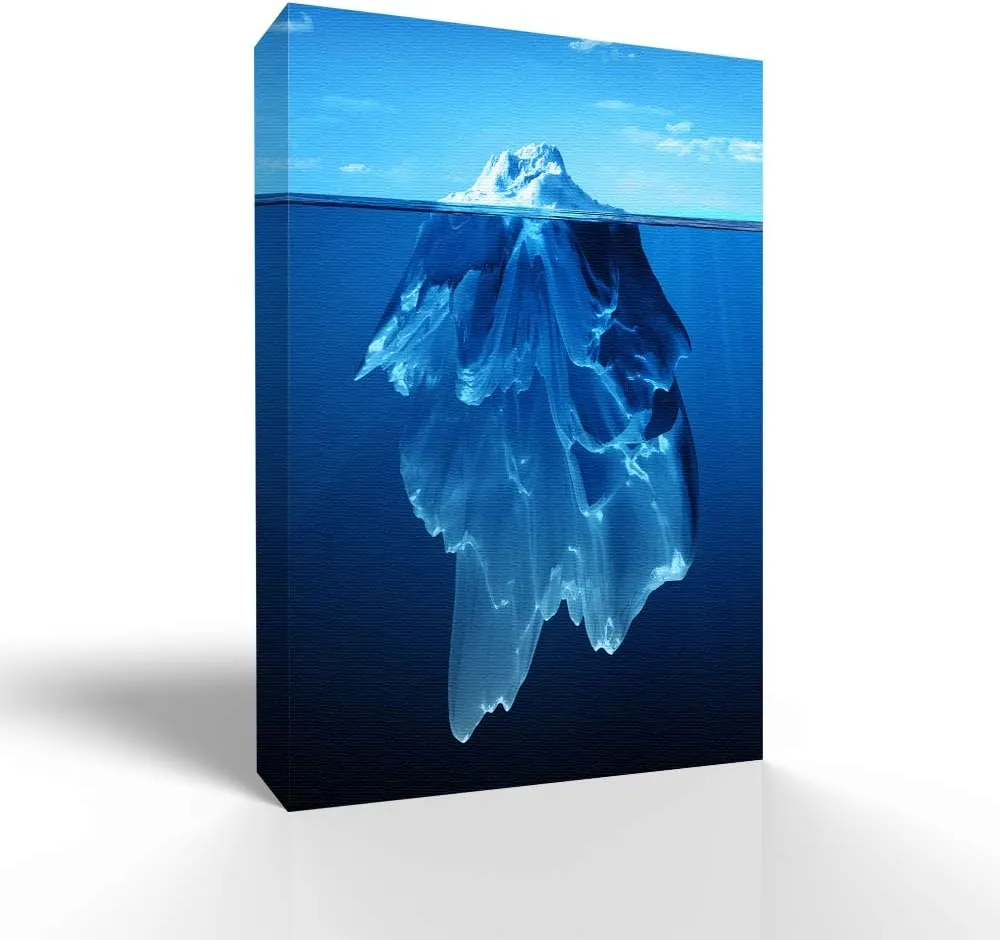wall26 Canvas Wall Art The Tip of An Iceberg Pictures Home Wall Decorations for Bedroom Living Room Paintings Canvas Prints Framed - 16x24 inches