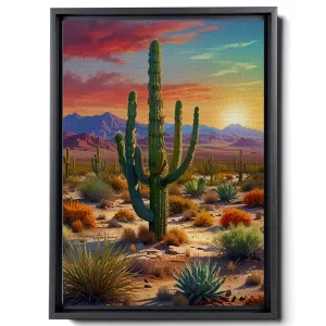 Watercolor Desert Wall Art Print, Desert Art Print, Southwestern Desert Landscape Print, Cactus Wall Art, Cactus Print, Southwest Decor, Wall Art, Wall
