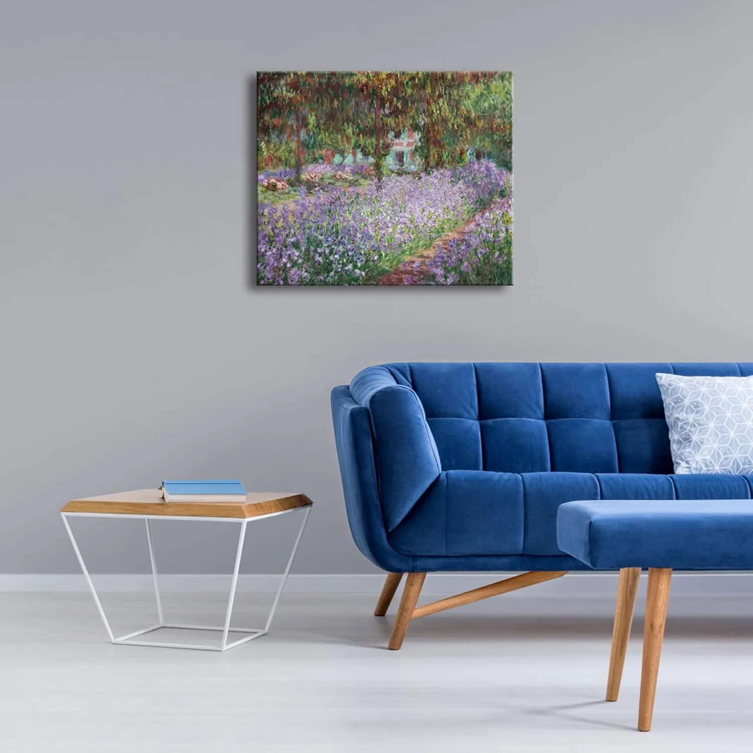 Wieco Art Canvas Print Wall Art Irises in Monet's Garden,1900 by Claude Monet Impressionism Art Print Picture Artwork for Living Room Bedroom Home Kitchen Decorations