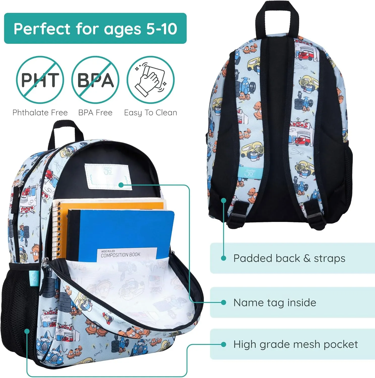 Wildkin Jo's Garage 15 Inch Backpack