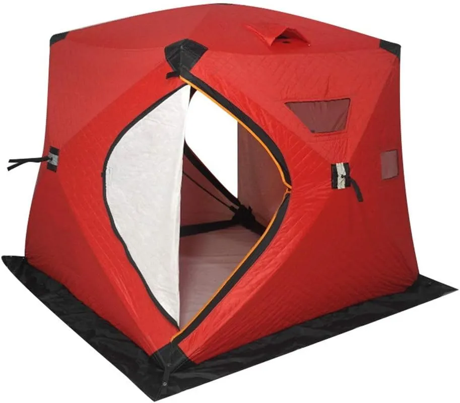 Winter Tent Winter Fishing House Outdoor Pop Ice Fishing Shelter in Winter 4 People Ice Fishing Tent Camping Tent Carry Bag for Family Short Weekends, 200x150x165cm, Yellow