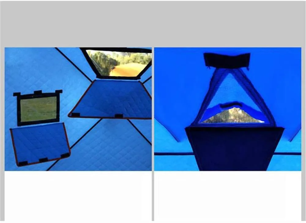 Winter Tent Winter Fishing House Outdoor Pop Ice Fishing Shelter in Winter 4 People Ice Fishing Tent Camping Tent Carry Bag for Family Short Weekends, 200x150x165cm, Yellow