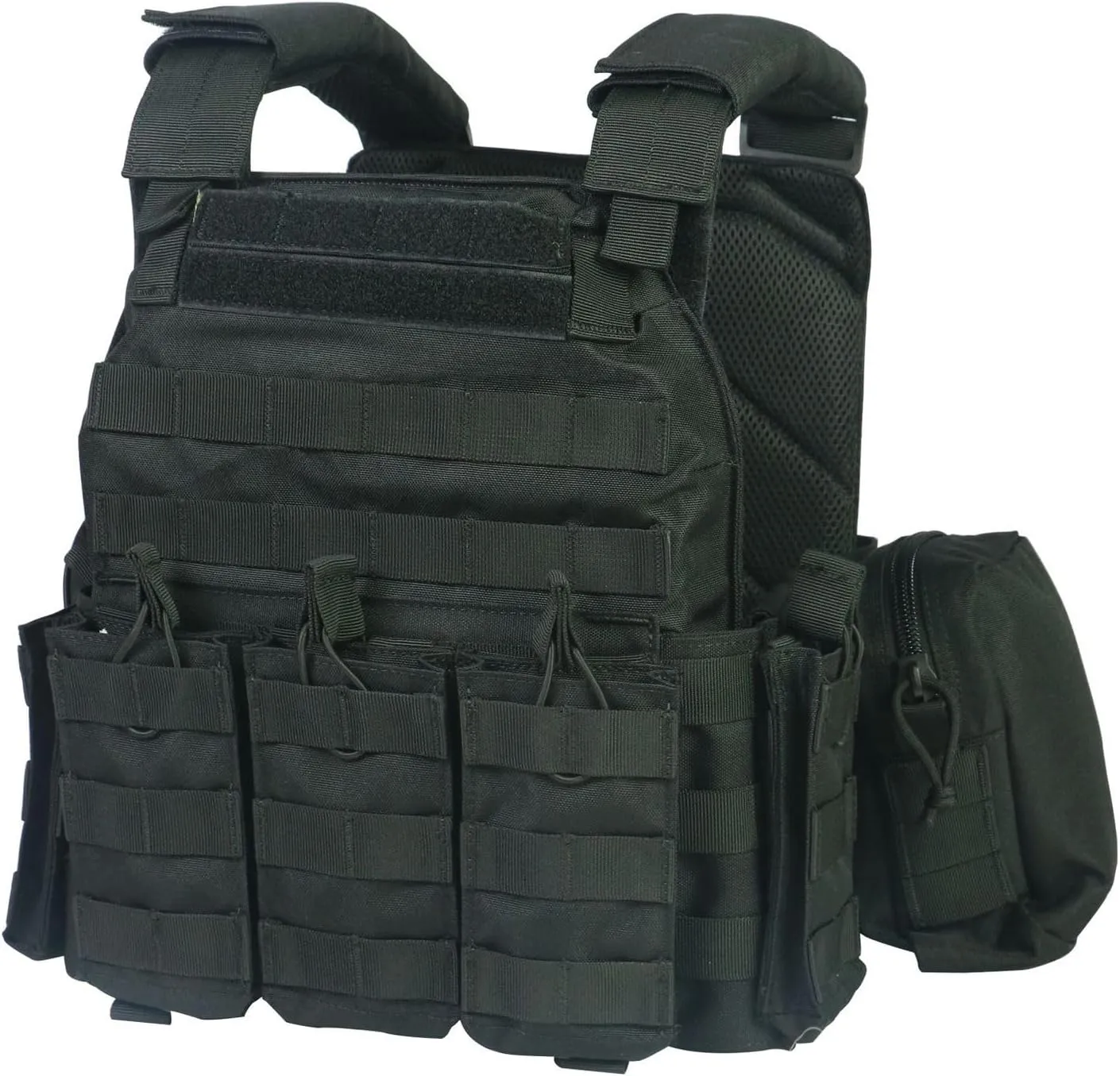 WOLFHUNT Tactical Vest, Molle System Vest for Men, 1000D Polyester Tactical Gear for Hunting Gaming, Black