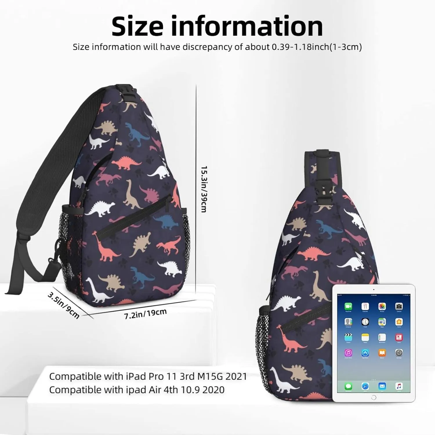Women Dinosaur Vintage Camouflage Crossbody Sling Backpack for Men Chest Bag Shoulder Bag Lightweight One Strap Backpack Travel Outdoor Daypack