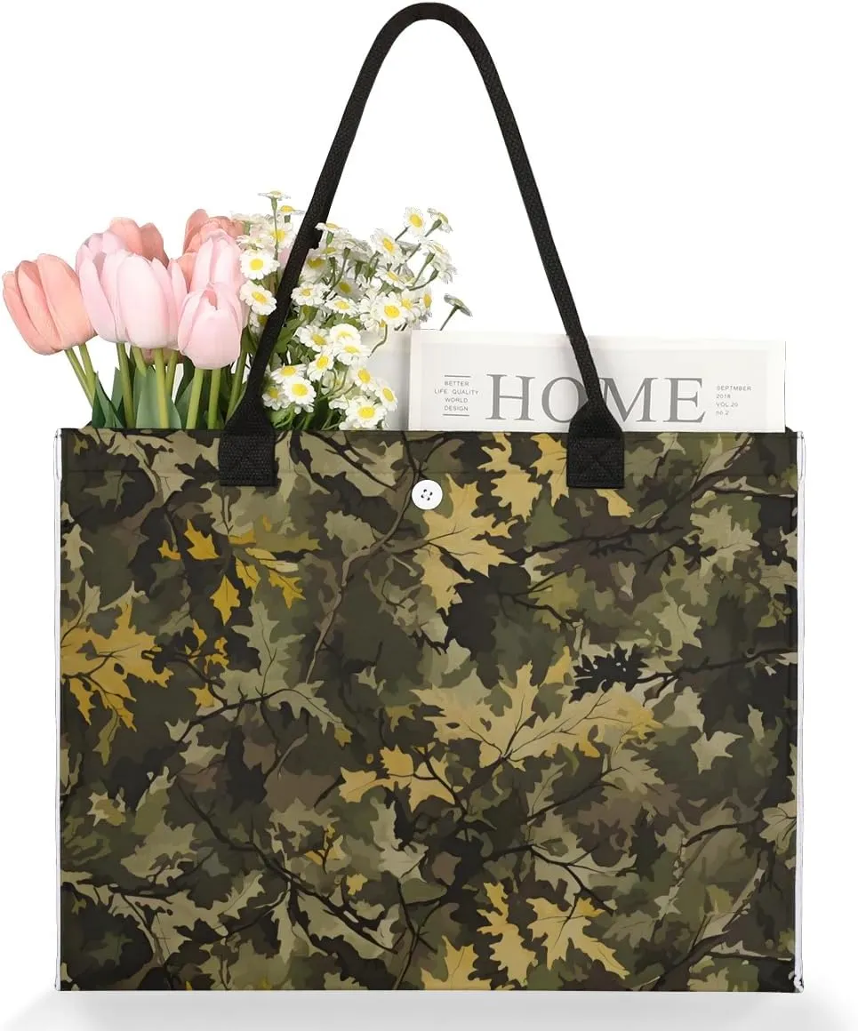 Womens Birthday Gifts Tote Bag Abstract Camouflage Leaf Beach Bags for Women Handbags