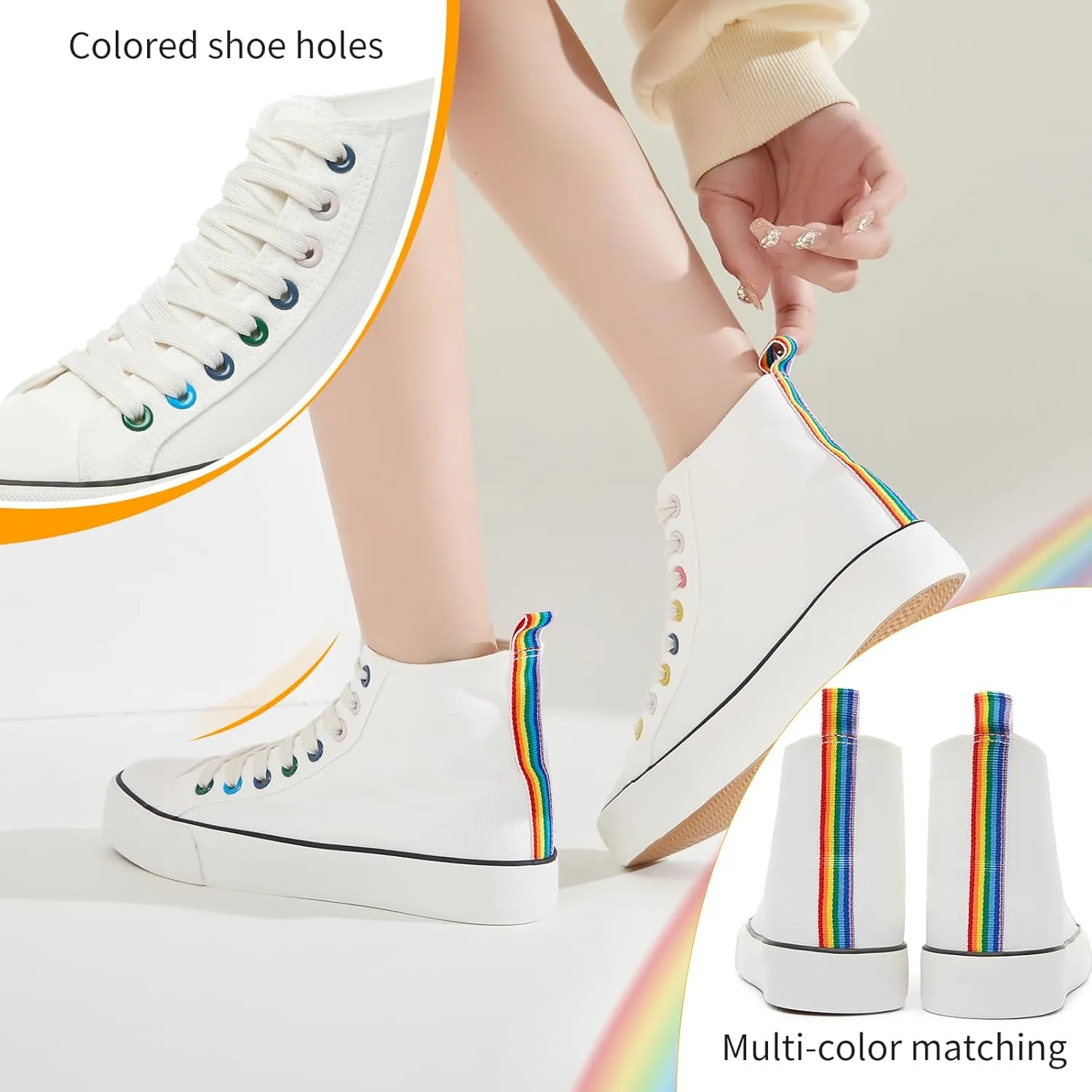 Womens Canvas Sneakers High Top Lace ups Casual Walking Shoes