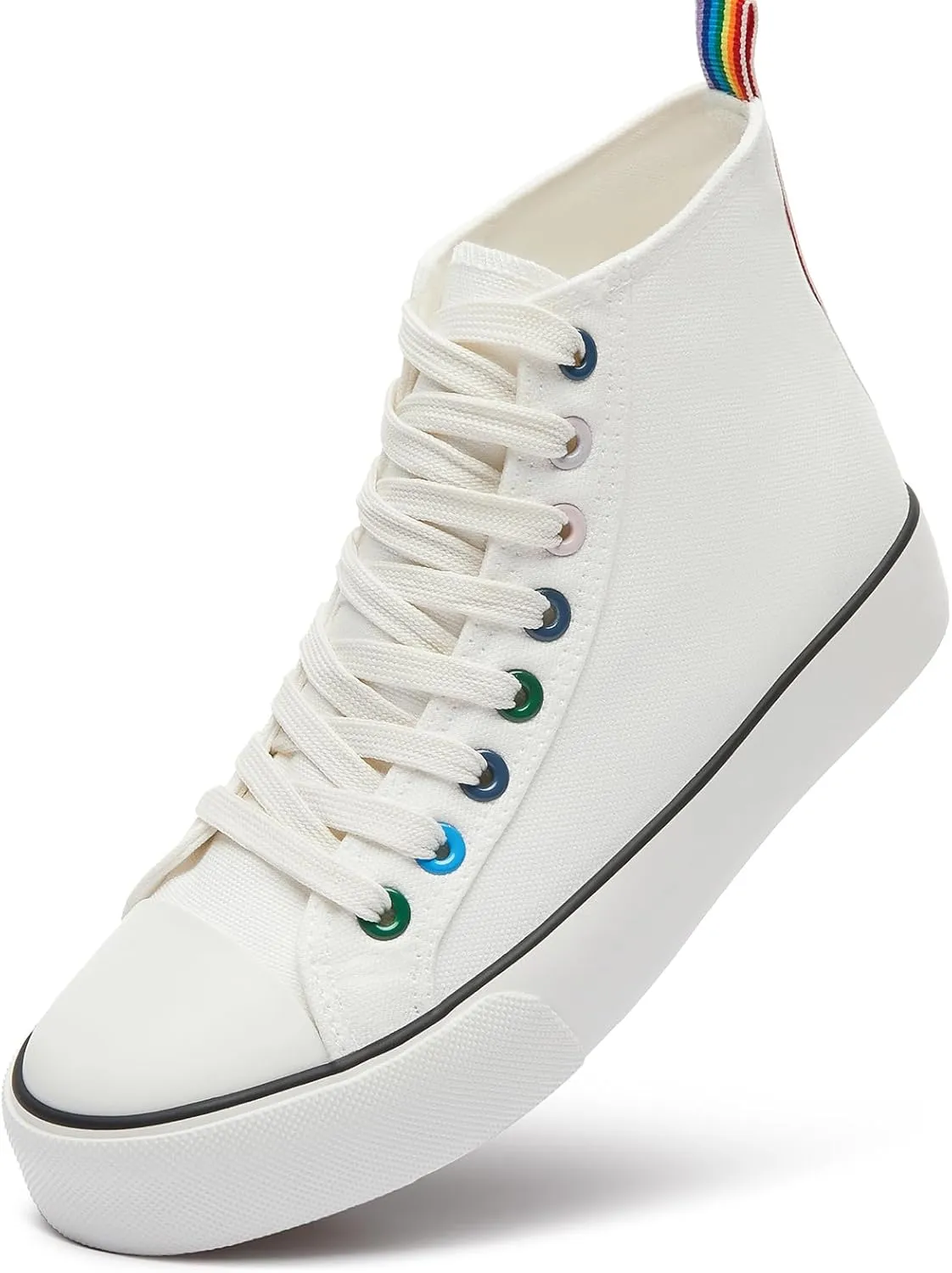 Womens Canvas Sneakers High Top Lace ups Casual Walking Shoes