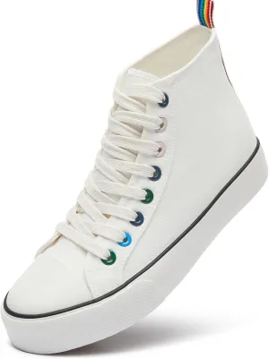 Womens Canvas Sneakers High Top Lace ups Casual Walking Shoes