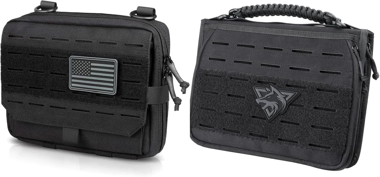 WYNEX Tactical Admin Pouch with Tri-Fold Open Design, MOLLE Tool Pouch, First Aid Pouch, WYNEX Tactical Molle Admin Pouch, 11” Tablet Sleeve Carrying Bag, Molle Utility Tool Pouch