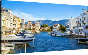 XidexFara Canvas Wall Art for Living Room Bedroom Summer panorama yachts boats and waterways Big Large Wall Art Decor Framed Painting Wall Pictures Prints Artwork Office, Mulit2