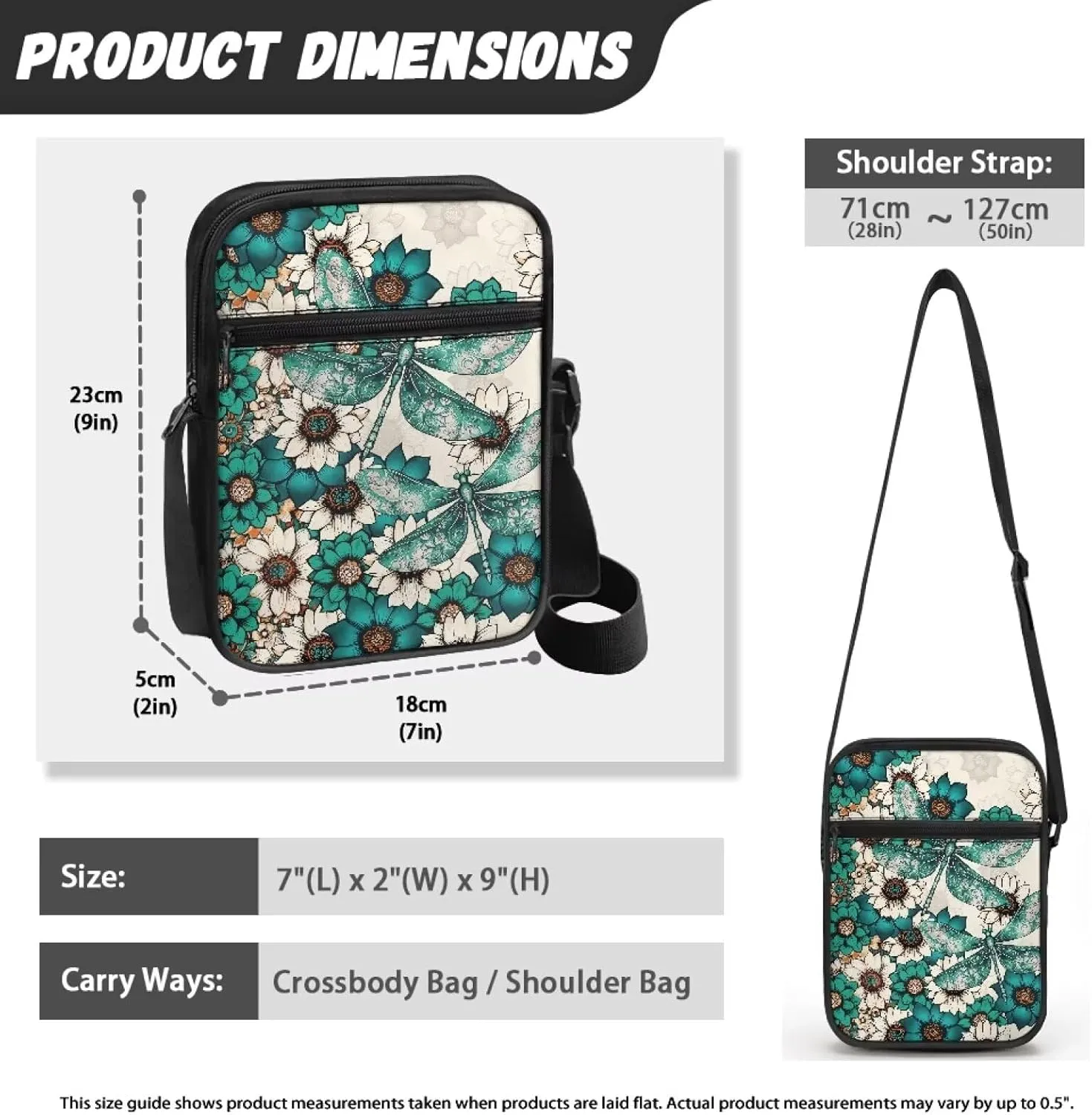 Xoenoiee Mini Messenger Bag for Women Men Small Crossbody Bag Shoulder Bag Water Resistant Sling Bags for Work Daily