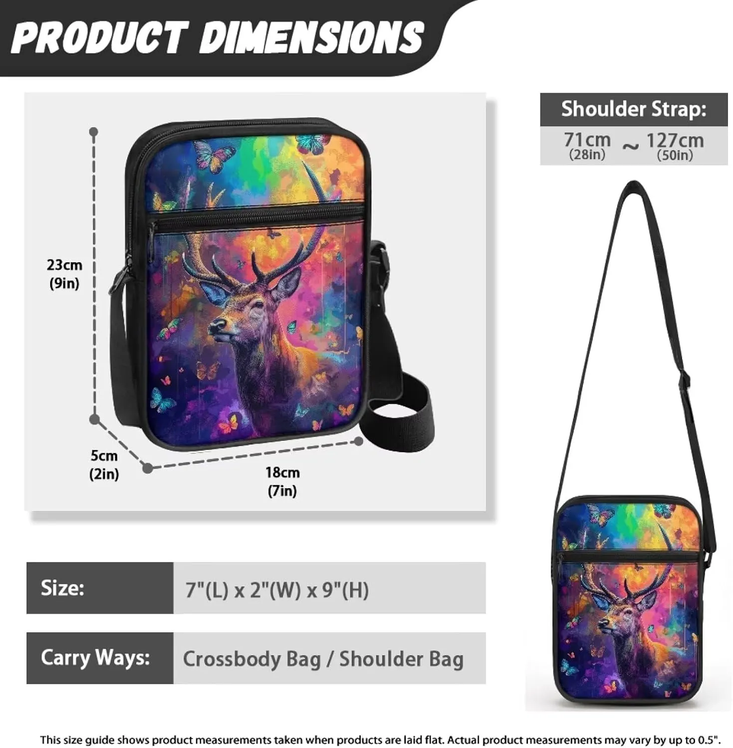 Xoenoiee Mini Messenger Bag Men Women Sling Bags with Multi Pockets Lightweight Small Crossbody Bag for Outing Daily