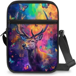 Xoenoiee Mini Messenger Bag Men Women Sling Bags with Multi Pockets Lightweight Small Crossbody Bag for Outing Daily