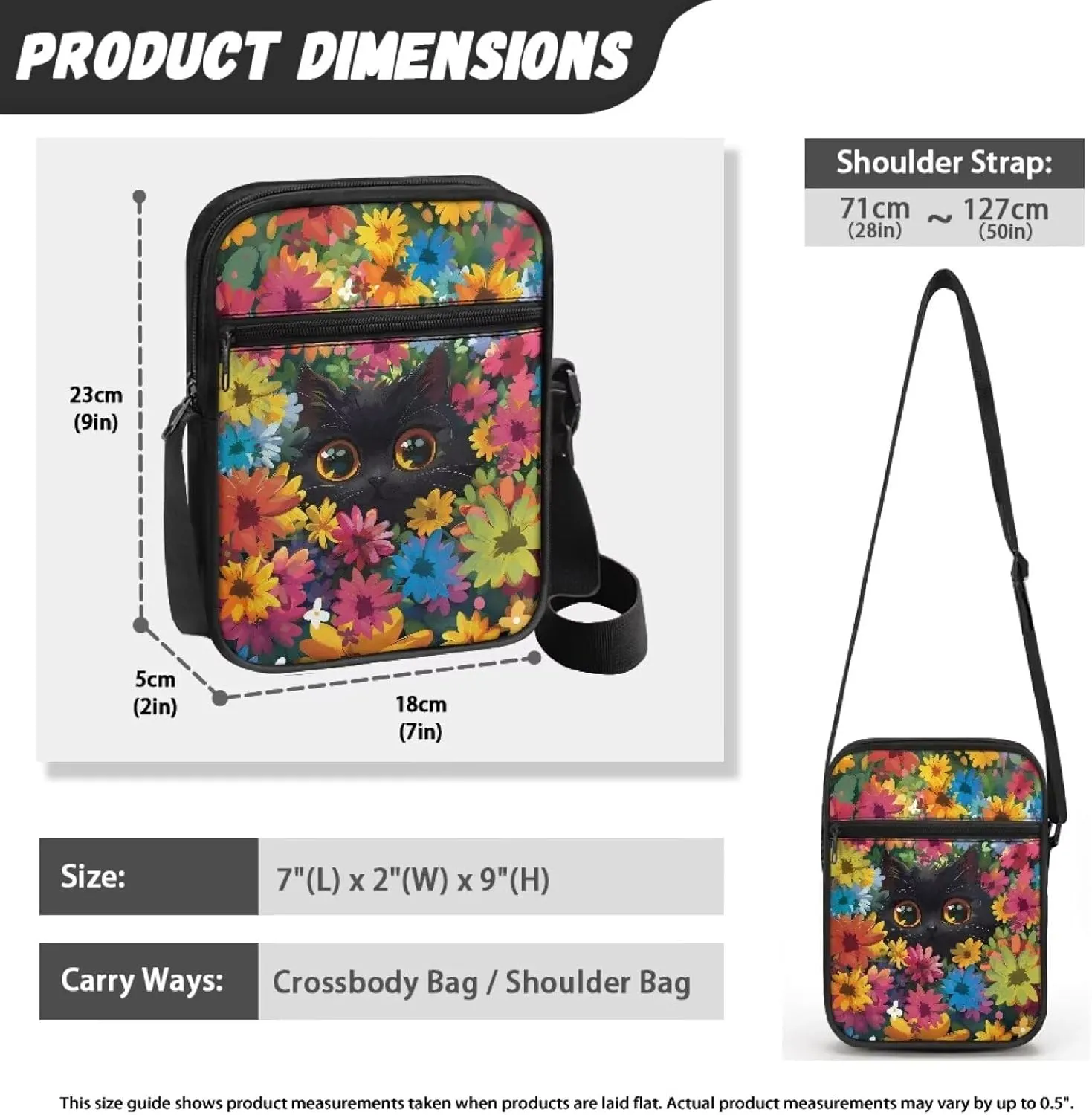 Xoenoiee Mini Messenger Bag Men Women Sling Bags with Multi Pockets Small Crossbody Bag for Walking Outing Daily