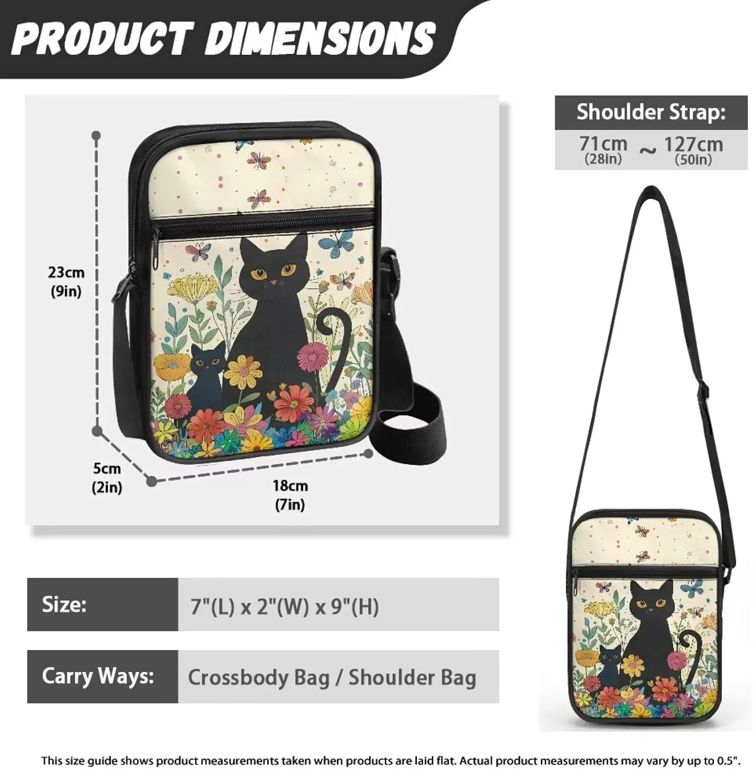 Xoenoiee Mini Messenger Bag Men Women Sling Bags with Multi Pockets Small Crossbody Bag for Walking Outing Daily