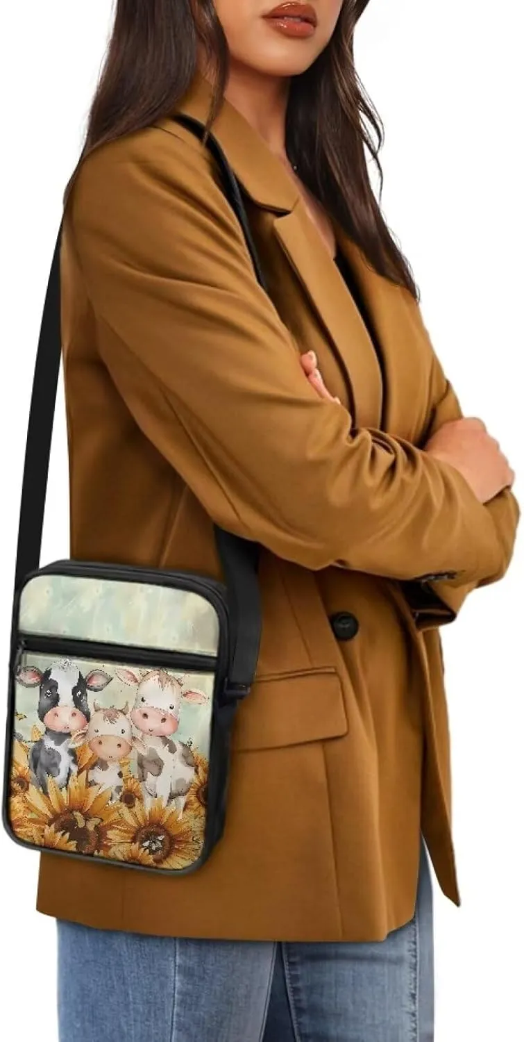 Xoenoiee Mini Messenger Bag Men Women Sling Bags with Multi Pockets Small Crossbody Bag for Walking Outing Daily