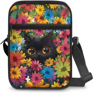 Xoenoiee Mini Messenger Bag Men Women Sling Bags with Multi Pockets Small Crossbody Bag for Walking Outing Daily