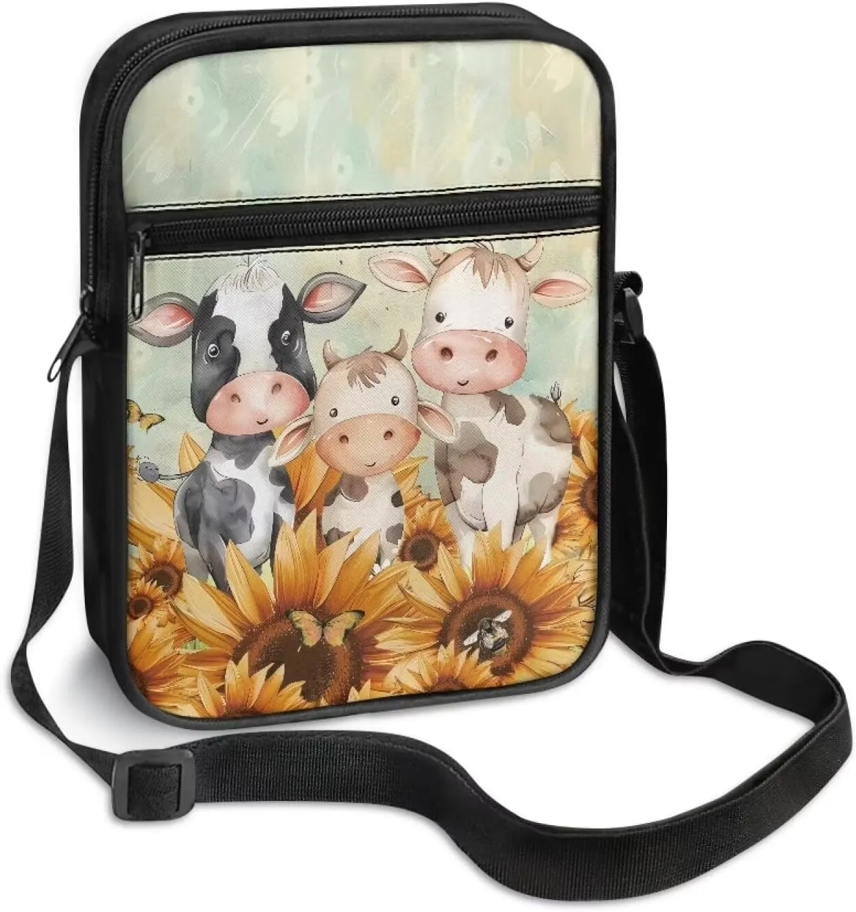Xoenoiee Mini Messenger Bag Men Women Sling Bags with Multi Pockets Small Crossbody Bag for Walking Outing Daily