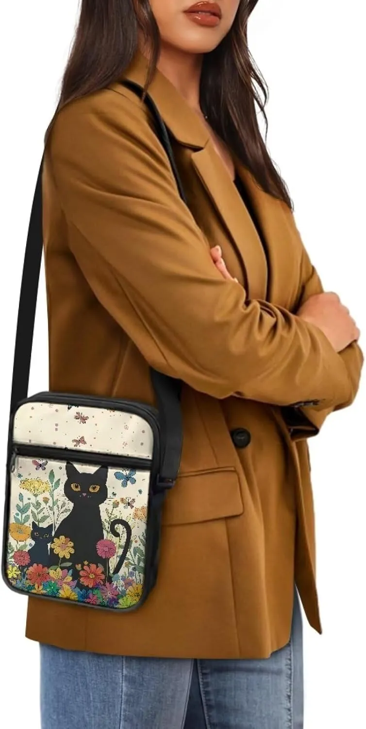 Xoenoiee Mini Messenger Bag Men Women Sling Bags with Multi Pockets Small Crossbody Bag for Walking Outing Daily