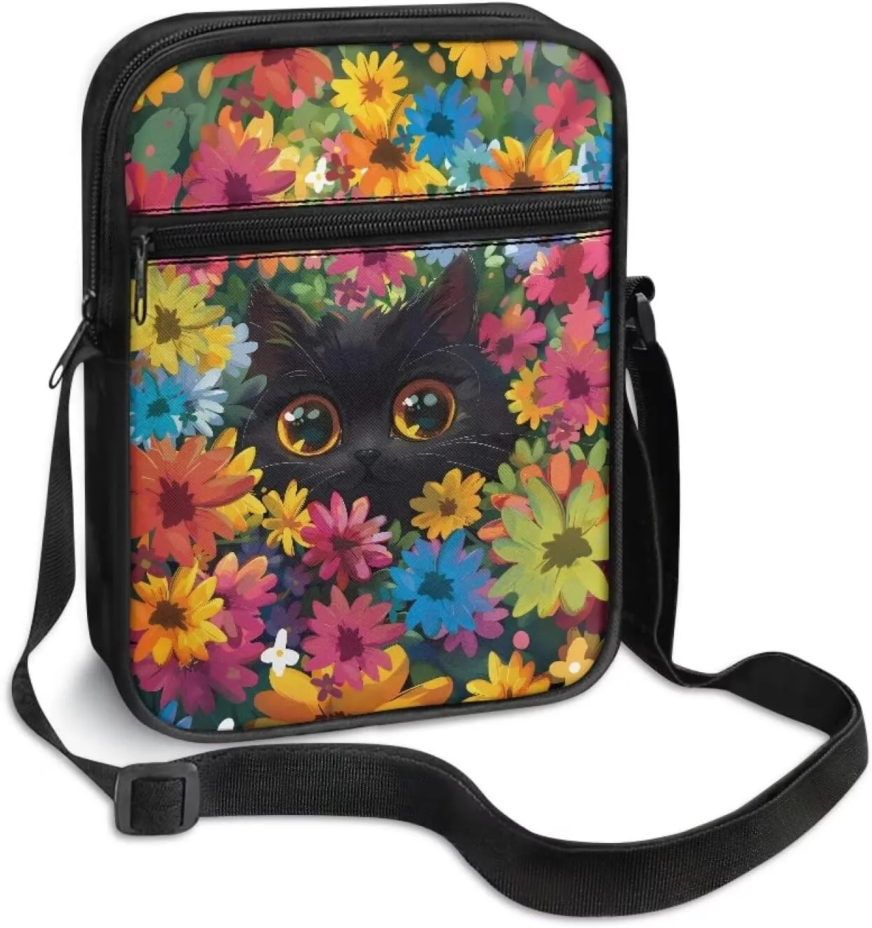 Xoenoiee Mini Messenger Bag Men Women Sling Bags with Multi Pockets Small Crossbody Bag for Walking Outing Daily