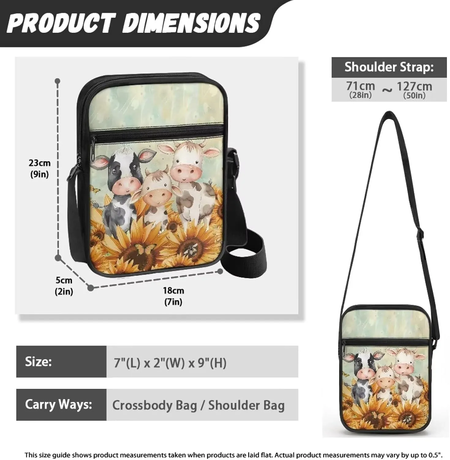 Xoenoiee Mini Messenger Bag Men Women Sling Bags with Multi Pockets Small Crossbody Bag for Walking Outing Daily