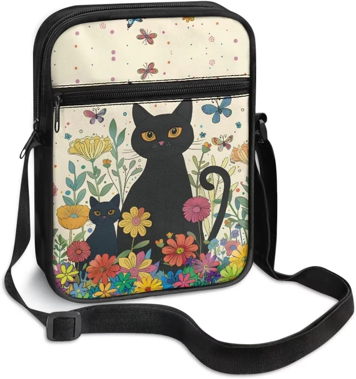 Xoenoiee Mini Messenger Bag Men Women Sling Bags with Multi Pockets Small Crossbody Bag for Walking Outing Daily