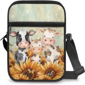 Xoenoiee Mini Messenger Bag Men Women Sling Bags with Multi Pockets Small Crossbody Bag for Walking Outing Daily