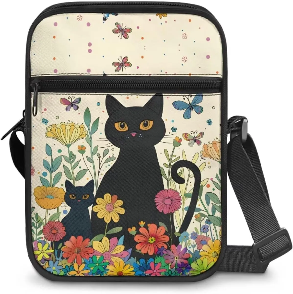 Xoenoiee Mini Messenger Bag Men Women Sling Bags with Multi Pockets Small Crossbody Bag for Walking Outing Daily