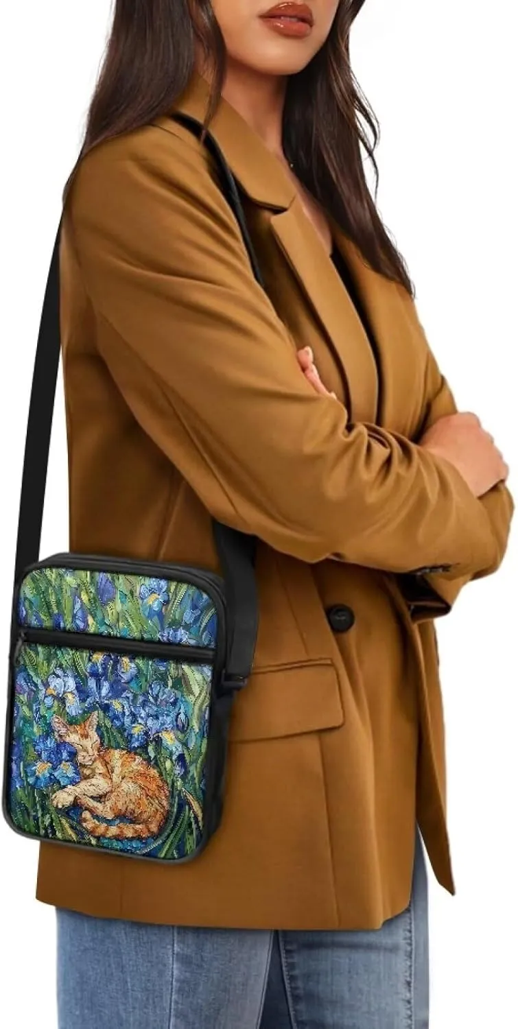 Xoenoiee Small Crossbody Bag, Messenger Bag for Women Men Mini Messenger Bag With Multi-Pockets Sling Bags, Animals Theme