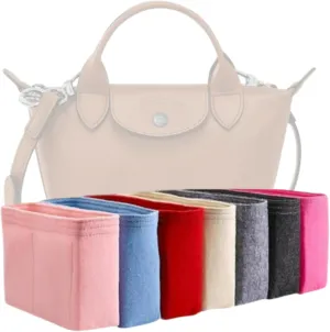 Xoppia Bag Organizer compatible with Longchamp Le Pliage Xtra XS Handbag. Felt Insert for Handbag. Bag Liner for Women Tote Bags. (Black, Style A: Exposure)