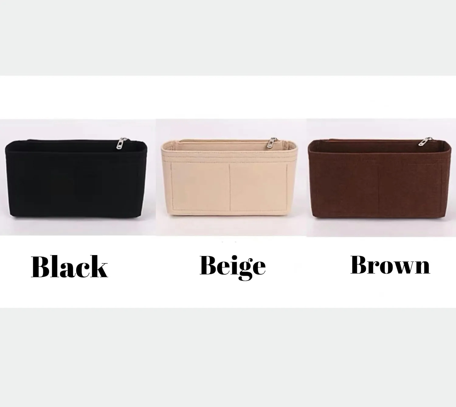 Xoppia Bag Organizer compatible with MiuMiu Leather Beau bag. Felt Bag Insert for Handbag. Bag Liner for Women Tote Bags. (Black, Style B)